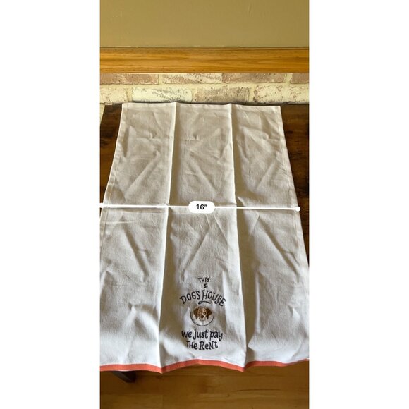 Set Of 2 Dog-Lovers Themed Kitchen Towels Embroidery & Cartoon Prints 100 Cotton - Picture 9 of 12